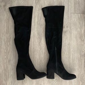 Over the knee black boots